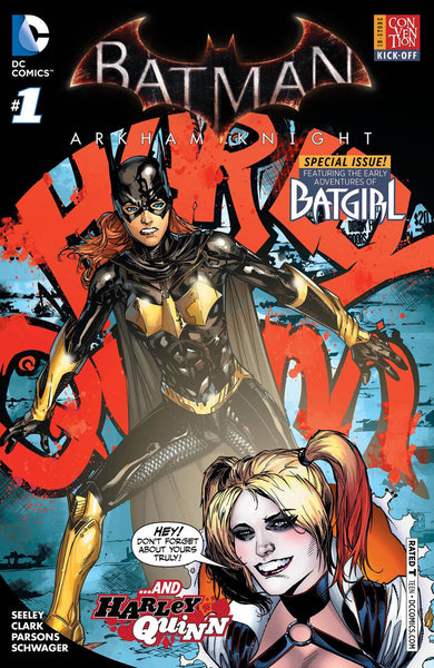 BATMAN ARKHAM KNIGHT BATGIRL AND HARLEY QUINN #1 CON KICK OFF VA