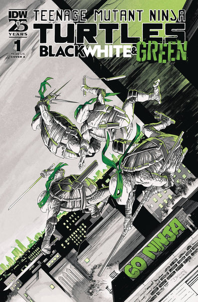 TEENAGE MUTANT NINJA TURTLES TMNT BLACK WHITE & GREEN #1 CVR A SHALVEY