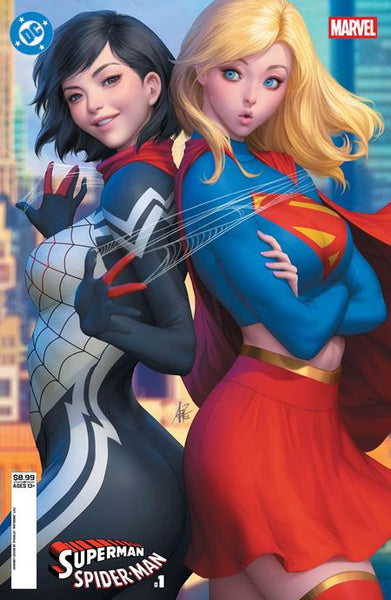 DC MARVEL SUPERMAN SPIDER-MAN #1 (ONE SHOT) CVR M STANLEY ARTGERM LAU SUPERGIRL & SILK CARD STOCK VAR