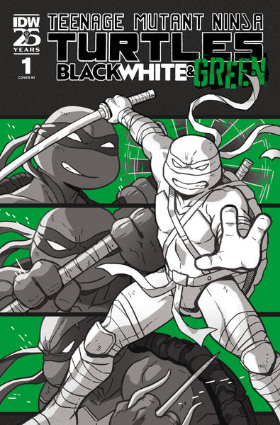 TEENAGE MUTANT NINJA TURTLES TMNT BLACK WHITE & GREEN #1 CVR C GANUCHEAU FOIL