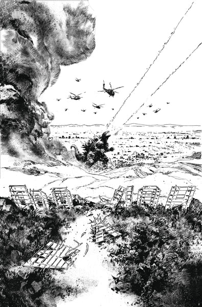 GODZILLA VS AMERICA LOS ANGELES #1 HARDMAN B&W