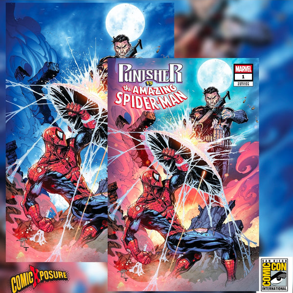 PUNISHER VS SPIDER-MAN #1 JONATHAN URIBE SDCC EXCLUSIVE SET