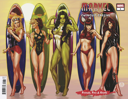 MARVEL SWIMSUIT SPECIAL FRIENDS FOES & RIVALS #1 MARK BROOKS WRAPAROUND VARIANT
