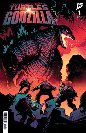 TEENAGE MUTANT NINJA TURTLES X GODZILLA #1 FOIL BURNETT INCV VAR