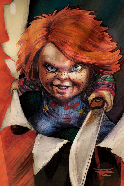 CHUCKY FOIL ART BOOK OF MONSTERS BY RON LEARY