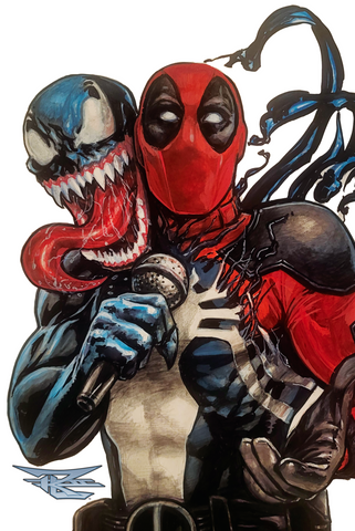 DEADPOOL / VENOM FOIL ART BOOK OF MONSTERS BY RON LEARY