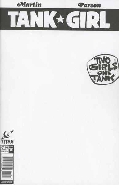 TANK GIRL 2 GIRLS 1 TANK #1 COVER D BLANK SKETCH COVER VARIANT