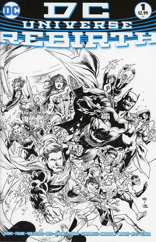 DC UNIVERSE REBIRTH #1 B&W VARIANT EDITION