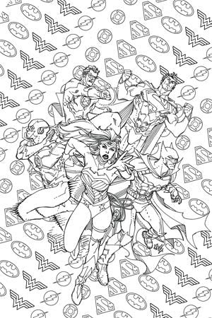 JUSTICE LEAGUE OF AMERICA #7 ADULT COLORING BOOK V