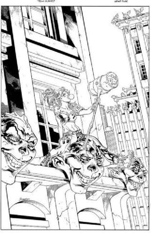 HARLEY QUINN VOL 3 #1 YANCY TOM RANEY SKETCH B&W VARIANT