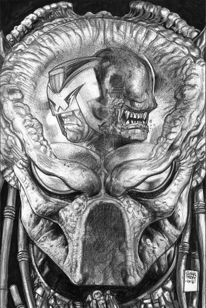 PREDATOR VS JUDGE DREDD VS ALIENS #3 CV B PENCILS SKETCH VARIANT