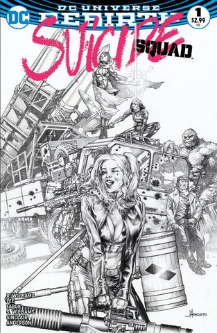 SUICIDE SQUAD VOL 4 #1 HEROIC DREAMS B&W SKETCH VARIANT