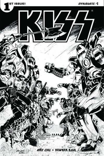 KISS VOL 3 #1 COVER K KEWER BAAL B&W SKETCH VARIANT