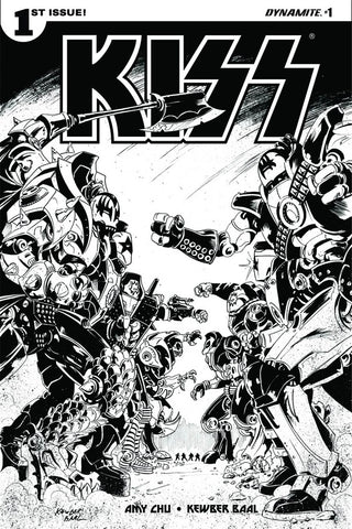 KISS VOL 3 #1 COVER K KEWER BAAL B&W SKETCH VARIANT