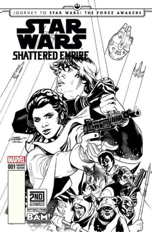 STAR WARS FORCE AWAKENS SHATTERED EMPIRE #1 BAM B&W VARIANT