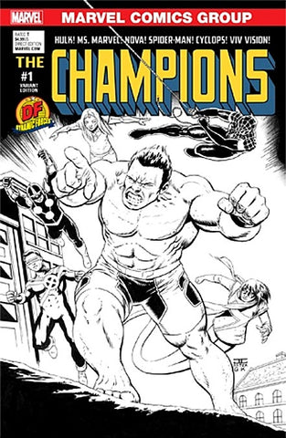 CHAMPIONS VOL 2 #1 DF DYNAMIC FORCES CASSADAY SKETCH B&W VARIANT