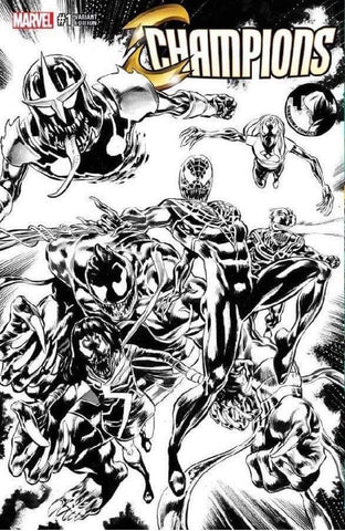 CHAMPIONS VOL 2 #1 UNKNOWN VENOM MIKE PERKINS B&W SKETCH VARIANT