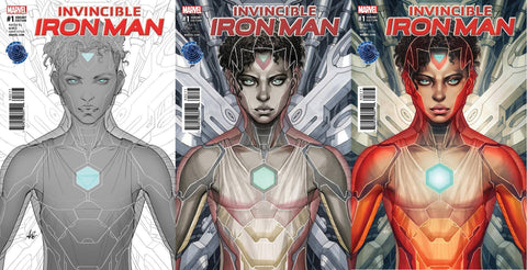 INVINCIBLE IRON MAN VOL 3 #1 LEGACY ARTGERM COLOR COPIC LINE ART