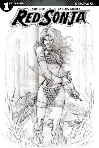 RED SONJA VOL 7 #1 COVER H CAMUNCOLI B&W SKETCH VARIANT