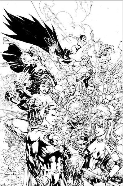 JUSTICE LEAGUE VS SUICIDE SQUAD #1 ED BENES SKETCH B&W VARIANT