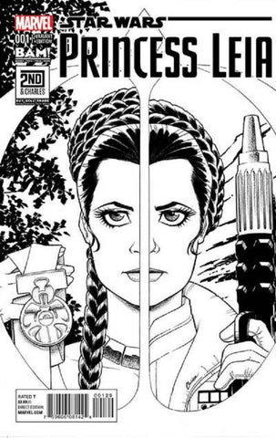 STAR WARS PRINCESS LEIA #1 BAM B&W VARIANT