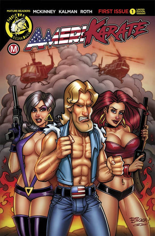 AMERIKARATE #1 COVER D EXPLOSIVE THREESOME VARIANT