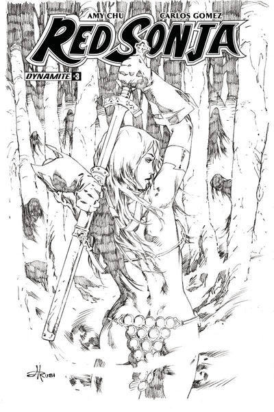 RED SONJA VOL 7 #3 COVER H RUBI B&W SKETCH VARIANT