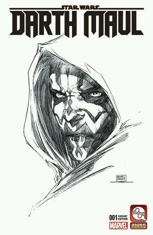 DARTH MAUL #1 ASPEN MICHAEL TURNER B&W SKETCH VARIANT