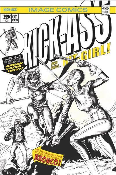 KICK-ASS #1 BTC  MIKE ROOTH B&W EXCLUSIVE