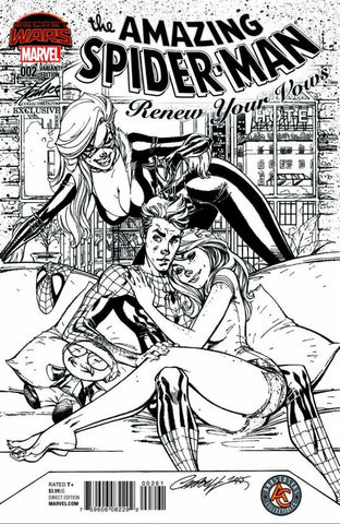 AMAZING SPIDER-MAN RENEW YOUR VOWS #2 J SCOTT CAMPBELL SDCC B&W