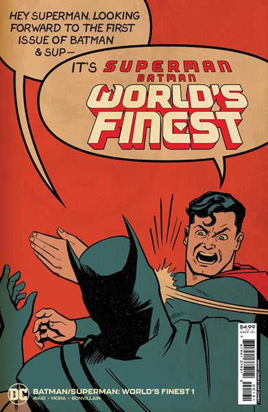 BATMAN SUPERMAN WORLDS FINEST #1 CVR G INC CHIP ZDARSKY SUPERMAN SLAP BATTLE CARD STOCK VAR
