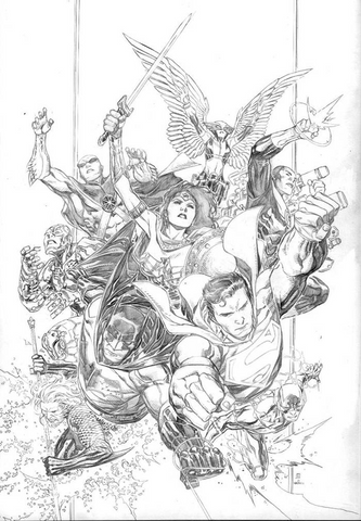 JUSTICE LEAGUE #1 JIM CHEUNG PENCILS ONLY VAR ED
