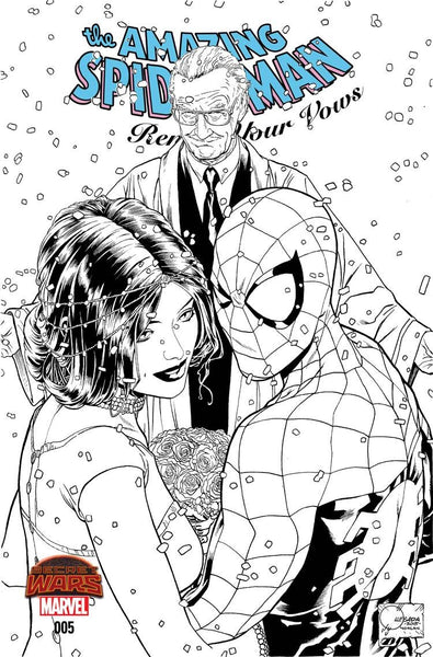 AMAZING SPIDER-MAN RENEW YOUR VOWS #5 QUESADA B&W A VAR