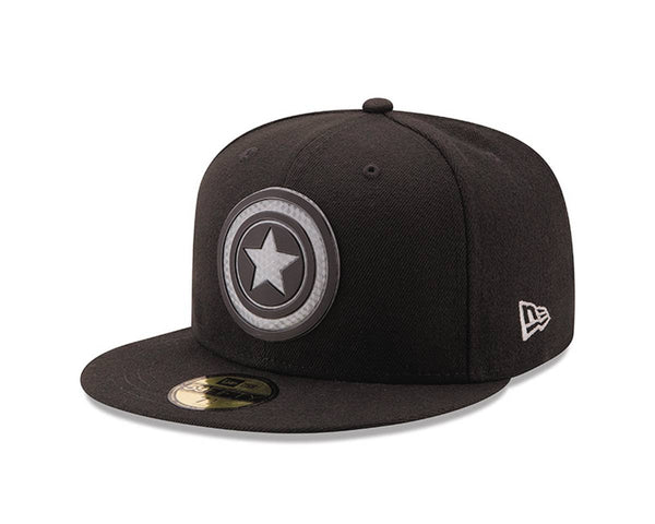 CAPTAIN AMERICA SHIELD HEXSHINE 5950 FITTED CAP 7 1/8 (C: 1-