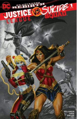 JUSTICE LEAGUE VS SUICIDE SQUAD #1 BUYME PAINTED B&W VARIANT