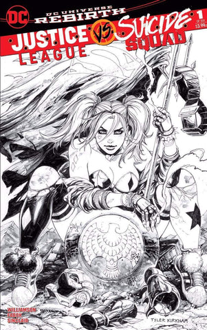 JUSTICE LEAGUE VS SUICIDE SQUAD #1 UNKNOWN KIRKHAM B&W VARIANT