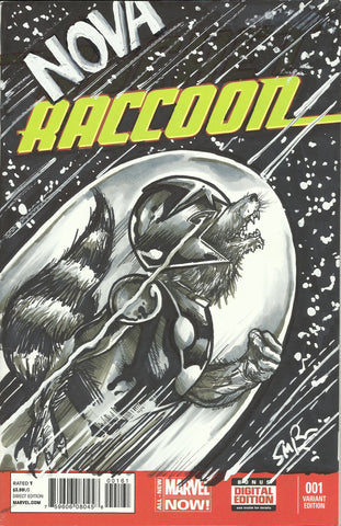 Rocket Raccoon Vol 2  # 1 Original Sketch By Shannon Ritchie