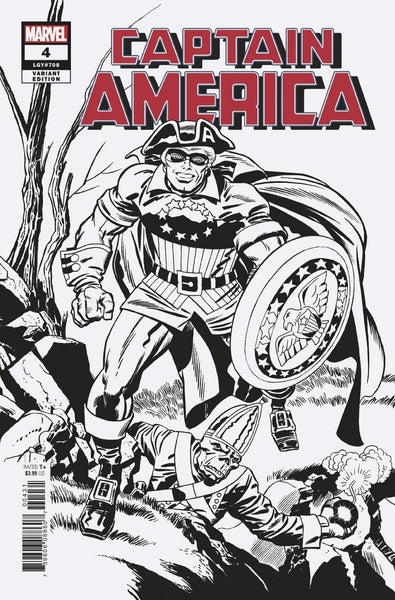 CAPTAIN AMERICA #4 KIRBY REMASTERED B&W VAR